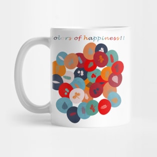 Colorful dots with floral motifs Mug